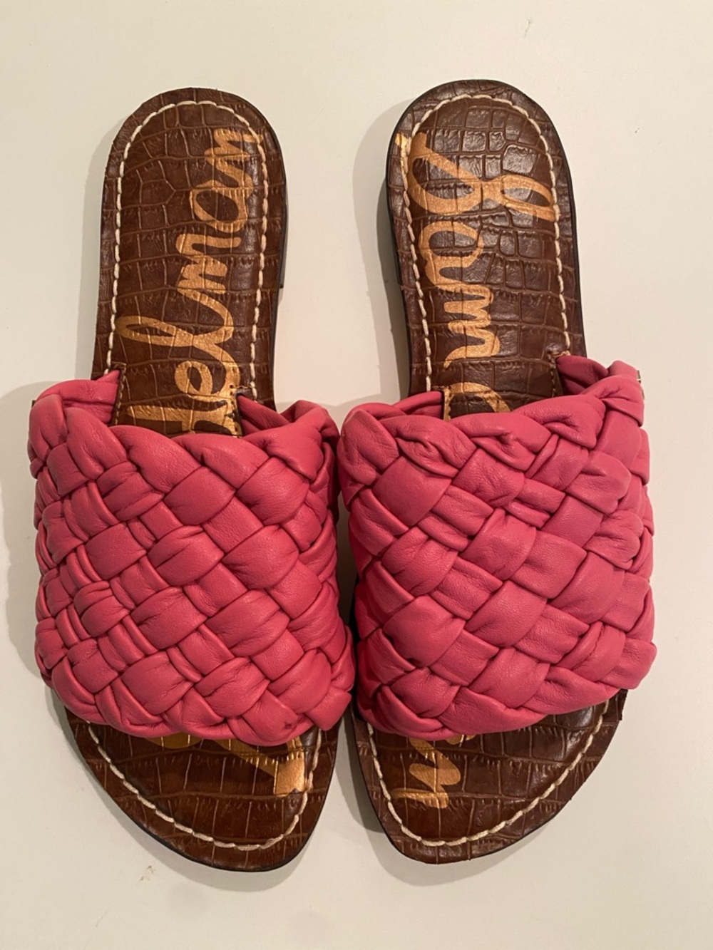 Sam Edelman Braided Pink Slide Sandals
